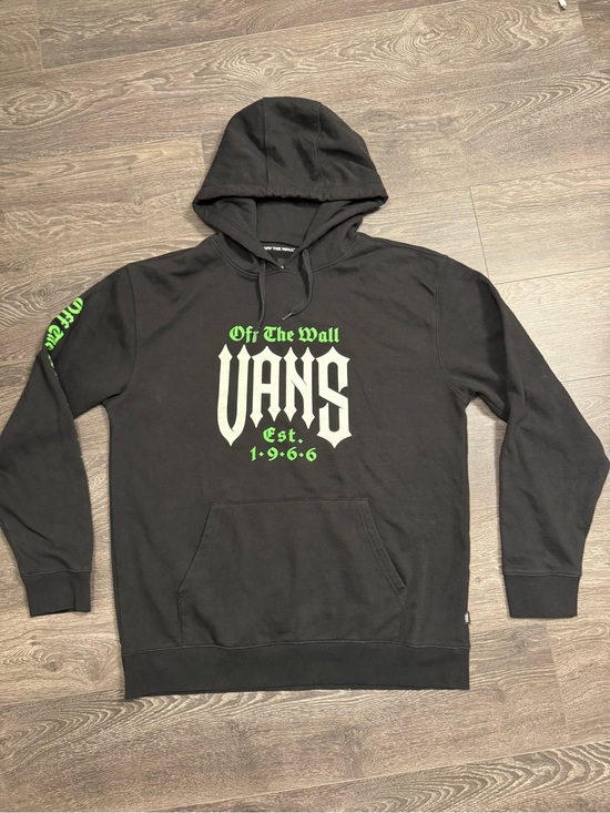 Vans Other - Vans Black Hoodie with Neon Green Graphic